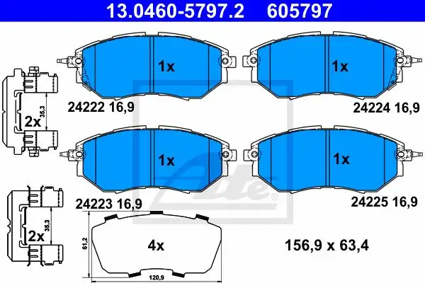 Τακάκια Σετ SUBARU LEGACY 2004 - 2007 ATE 13.0460-5797.2