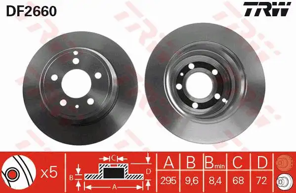 Δισκόπλακες VOLVO S70 1997 - 2000 ( P80_ ) TRW DF2660