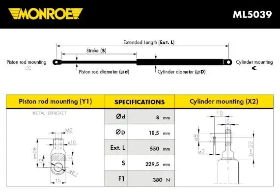 Αμορτισέρ Παγκάζ FIAT PANDA 1981 - 1986 ( 141A ) MONROE ML5039